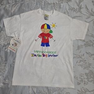 Nwt Adorable Original Big Brother T-Shirt Holding Baseball, Size Medium